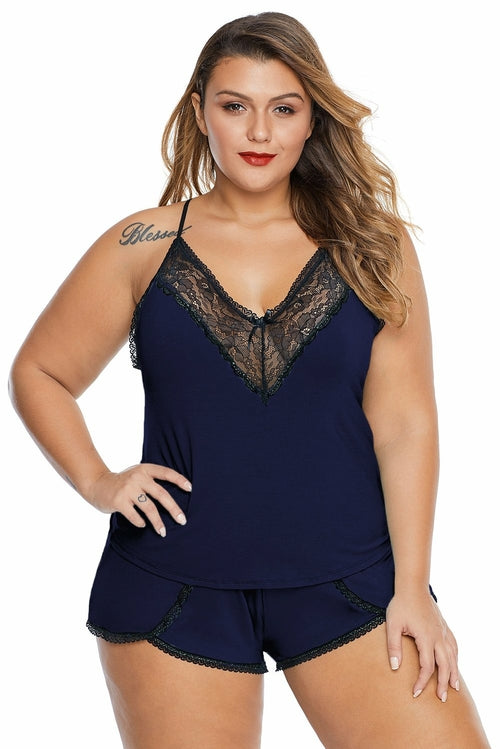 Plus Size Pajamas Cami Shorts Set