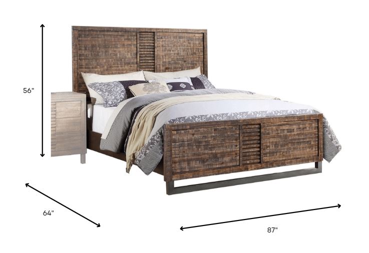 Reclaimed Oak Queen Bed 87inches X 64inches X 56inches