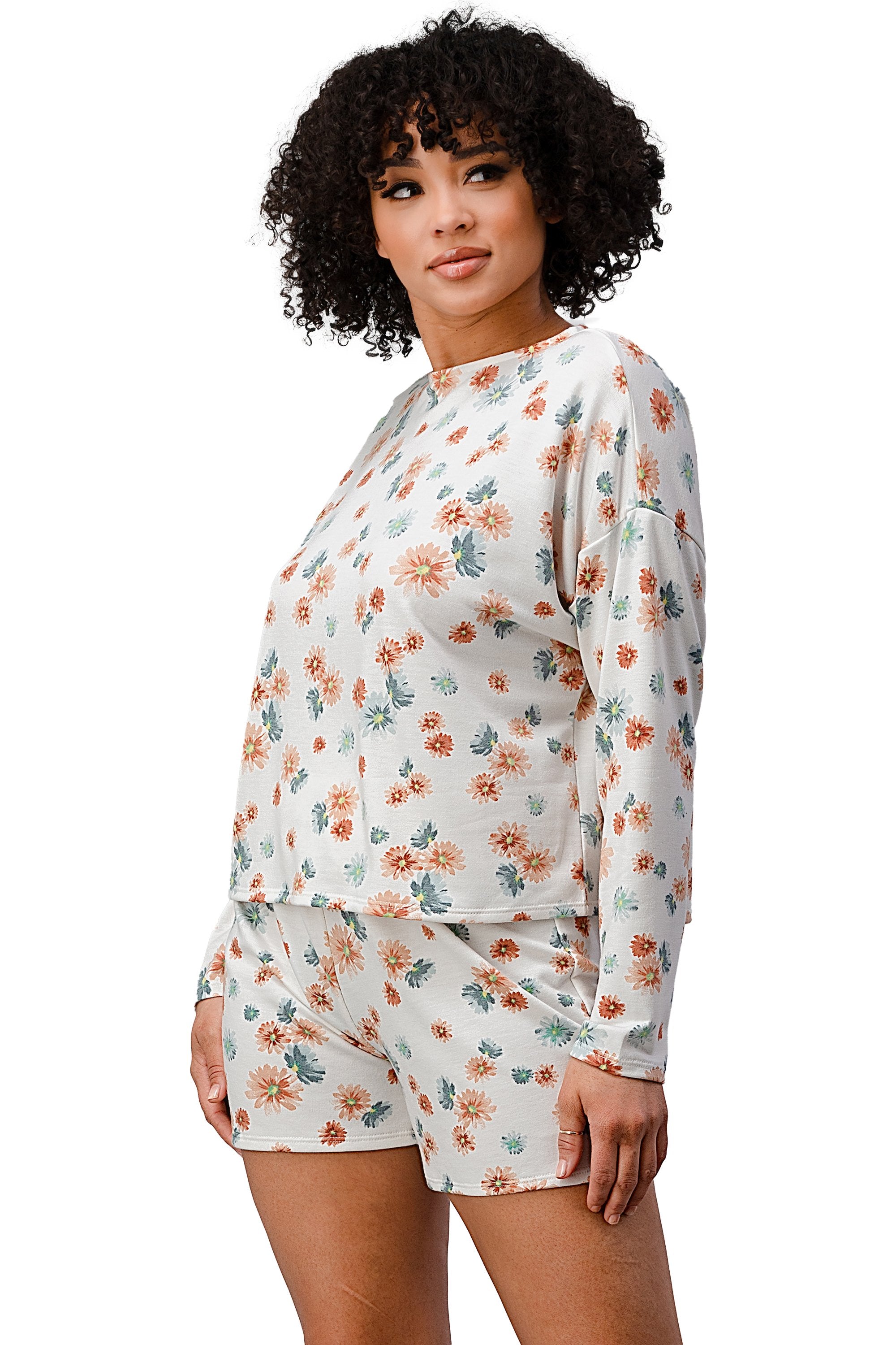 French Terry Women's Floral Pajama Set