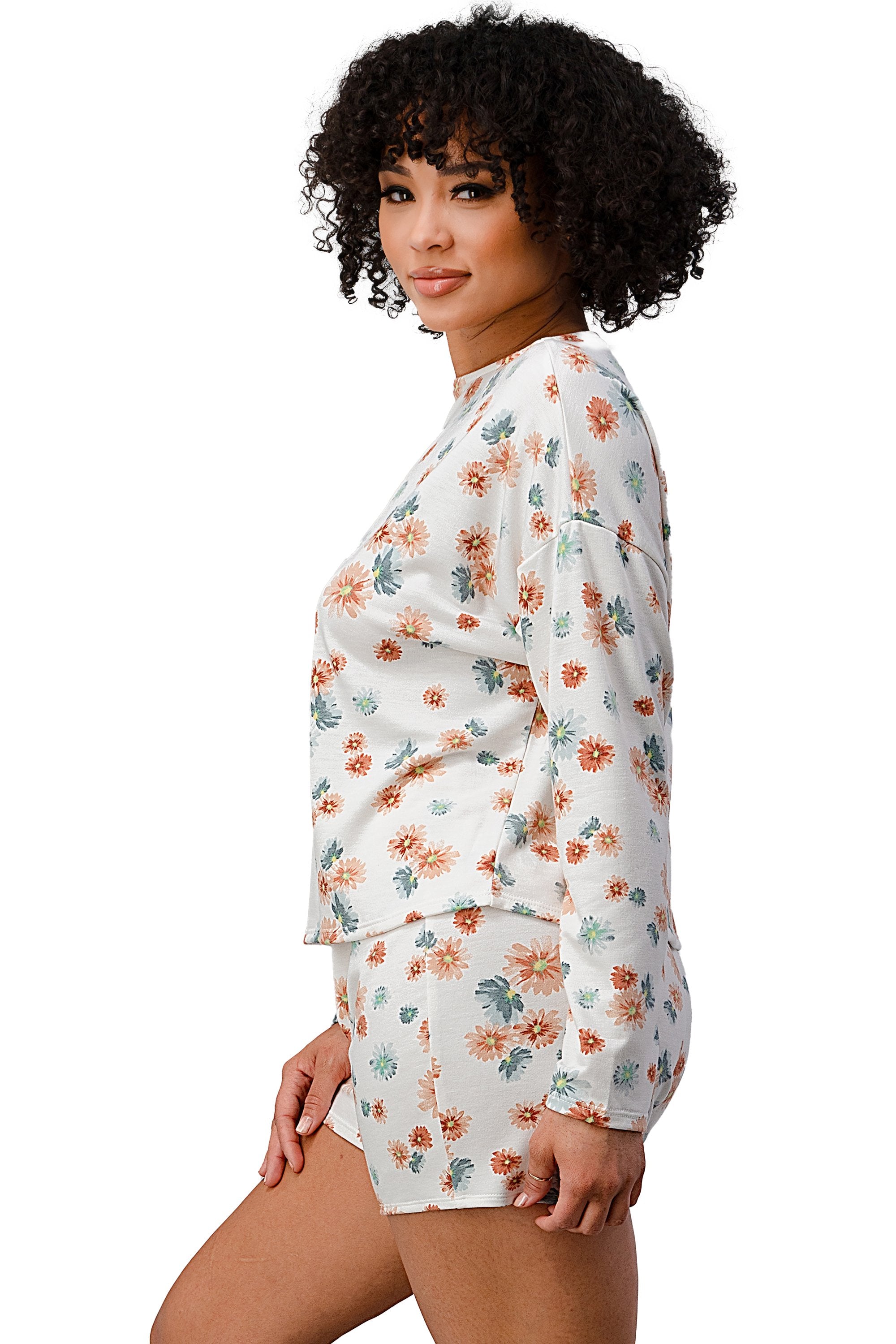 French Terry Women's Floral Pajama Set