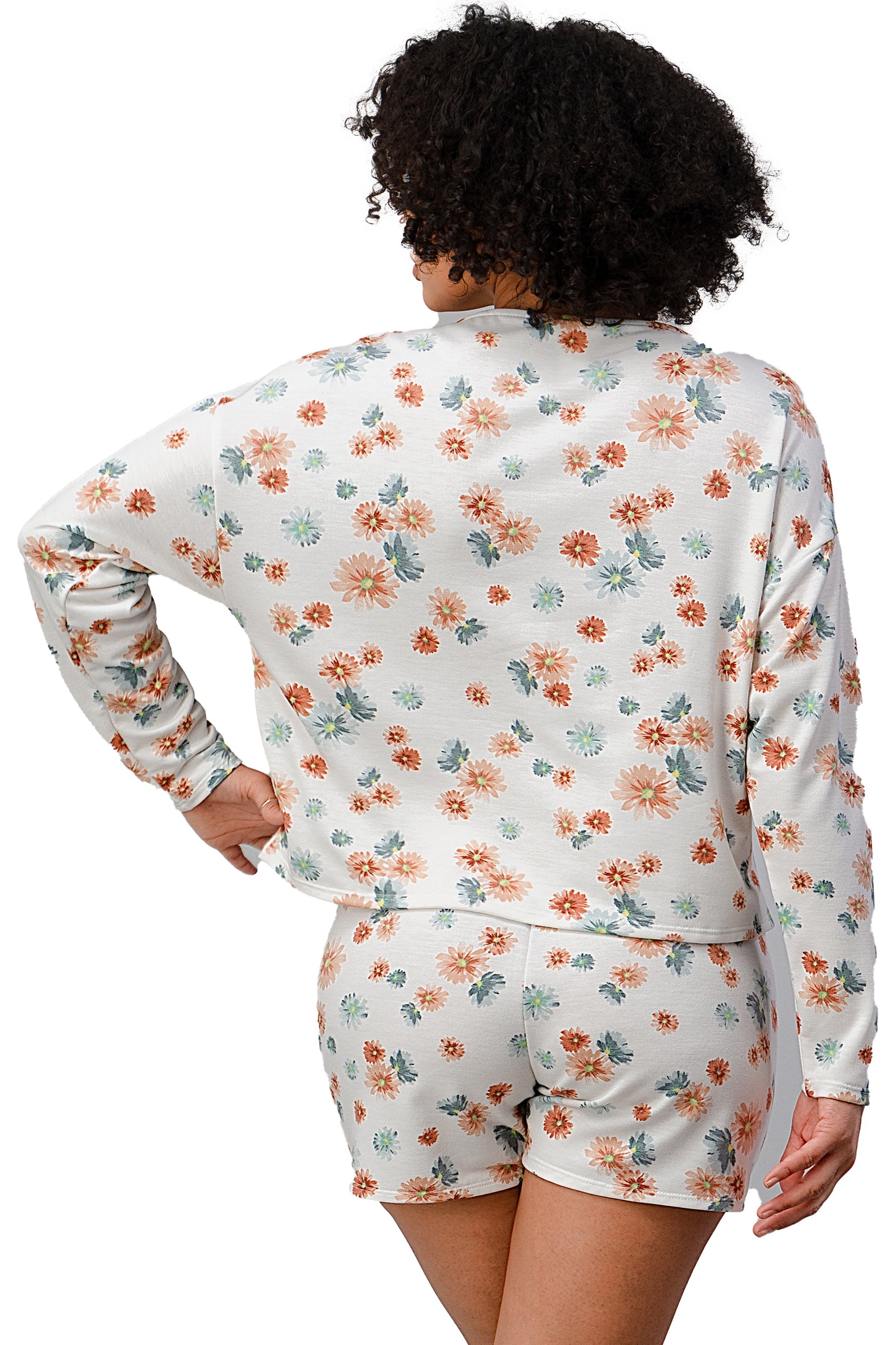 French Terry Women's Floral Pajama Set