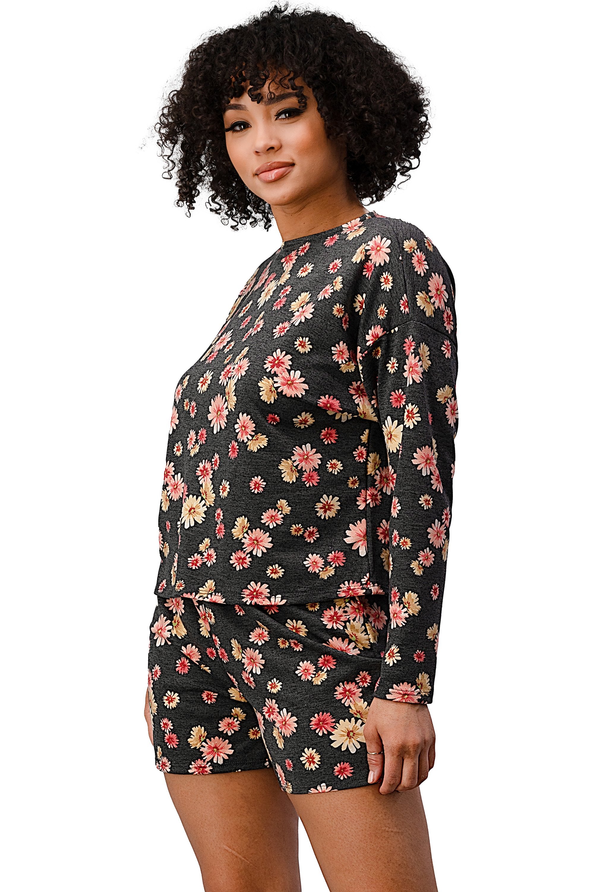 French Terry Women's Floral Pajama Set