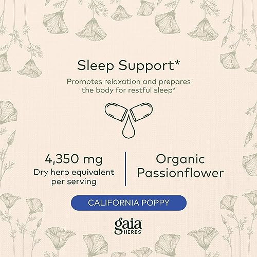 Gaia Herbs Sound Sleep - Natural Sleep Support to Promote Calm & Relaxation to Support Restful Sleep - with Valerian Root, Kava, Passionflower & More - 60 Vegan Liquid Phyto-Capsules (20-Day Supply)